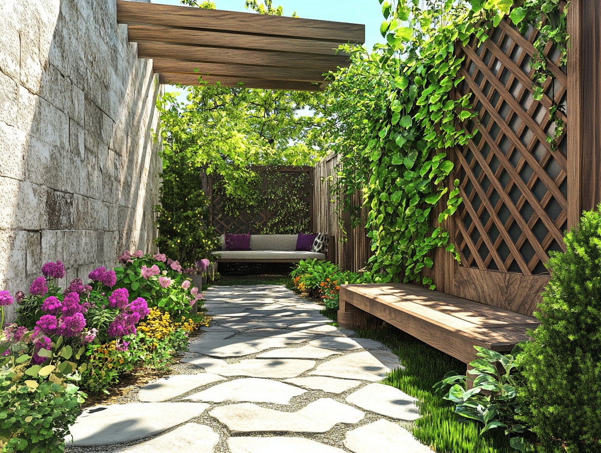 side yard hardscape transformation