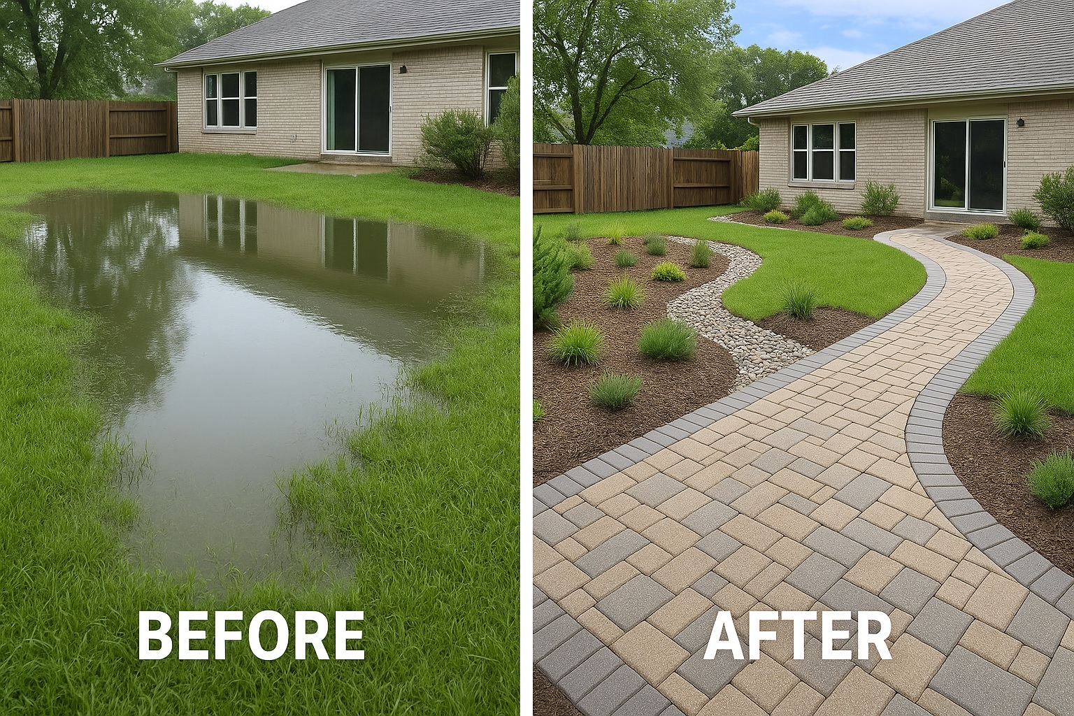 Yard Transformation with Pavers