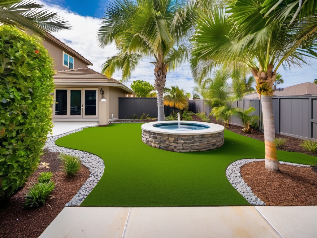 finished sythetic turf lawn