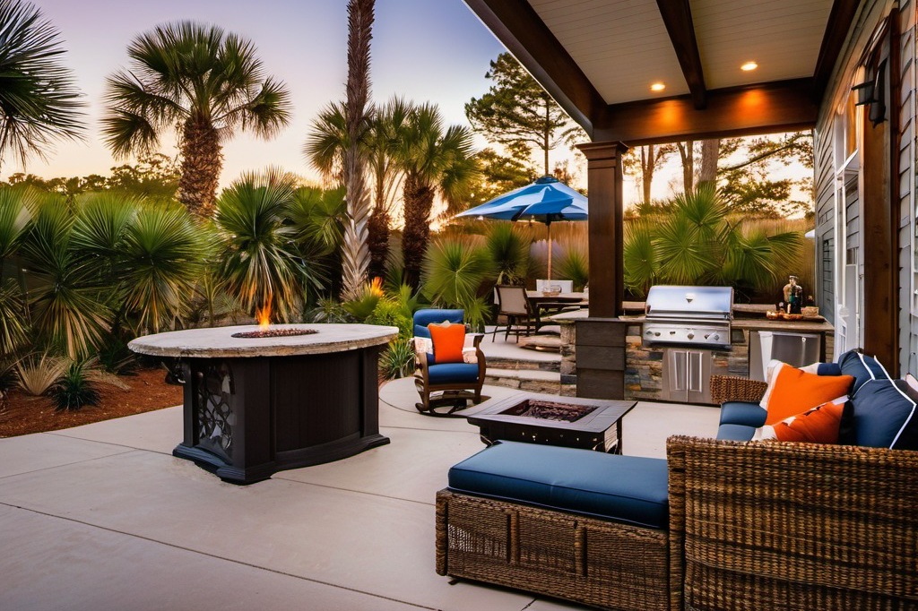 Coastal backyard with outdoor kitchen 2