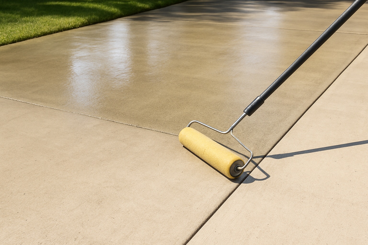 Driveway Sealing in Progress