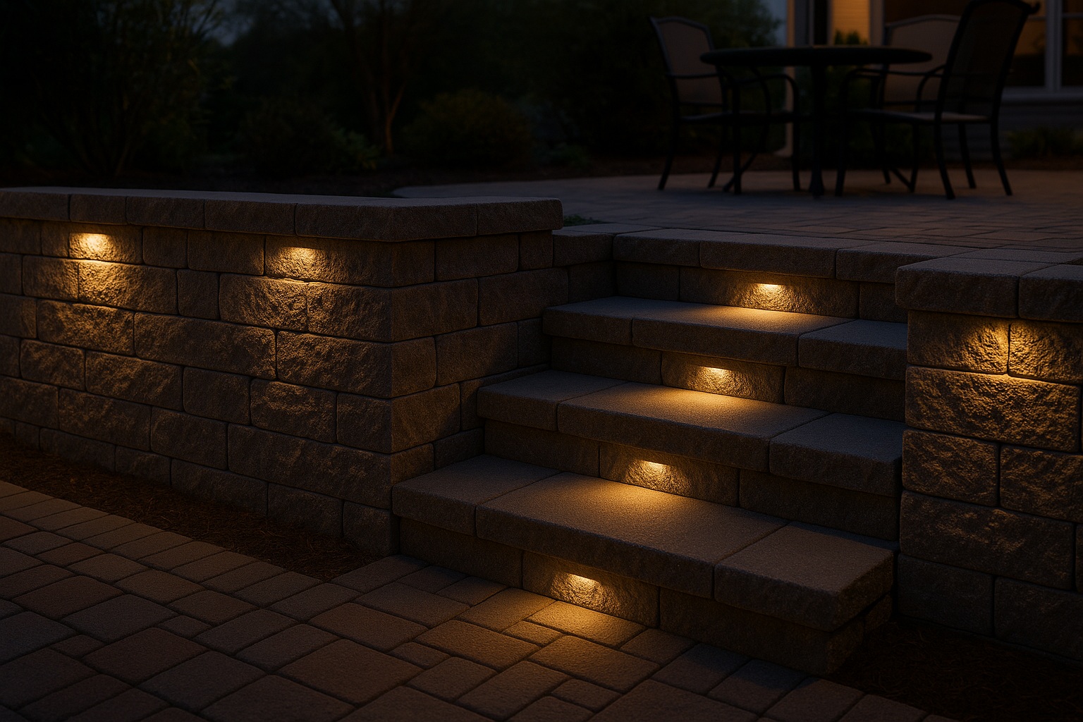 Illuminated Garden Steps