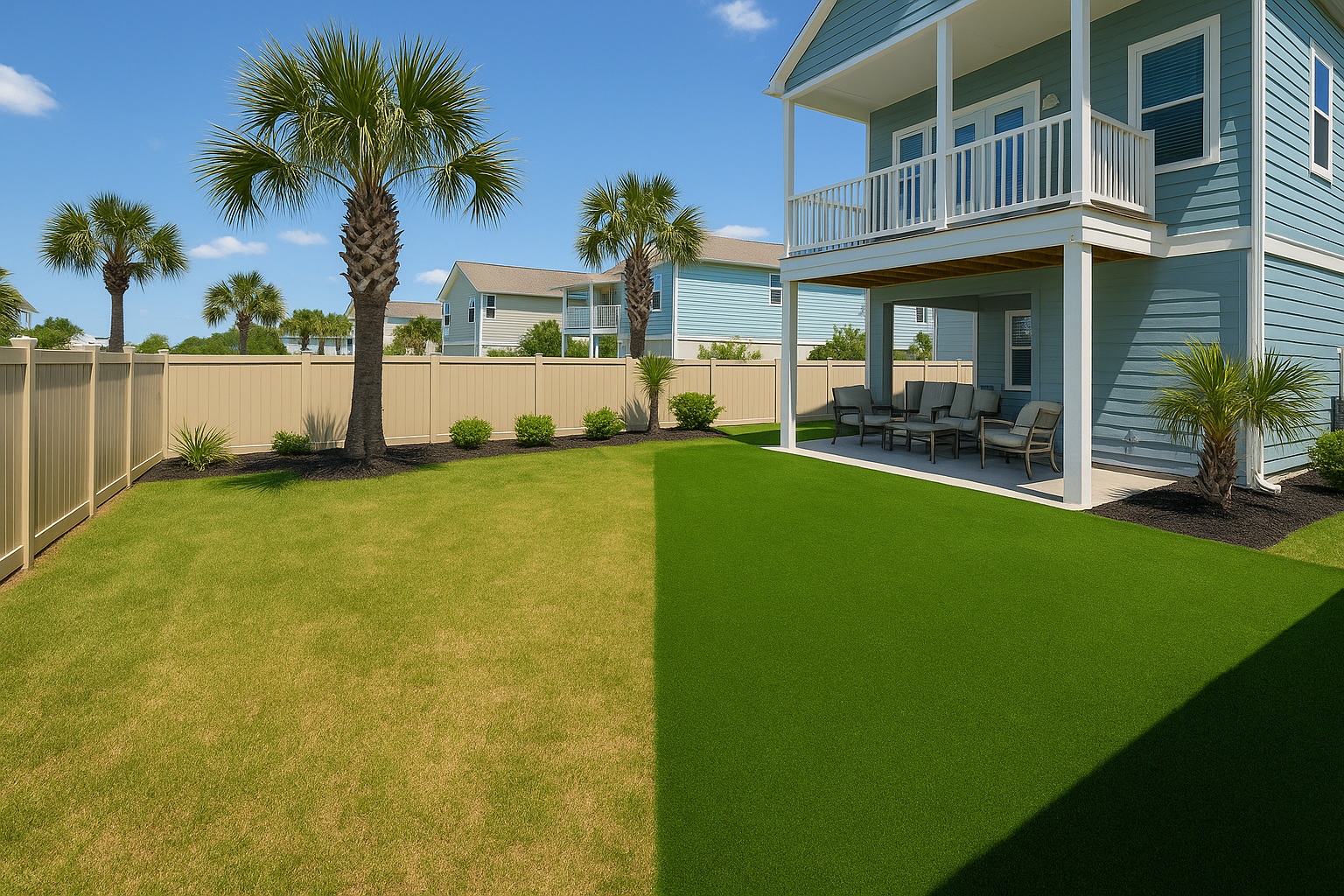 Mixed Turf Backyard