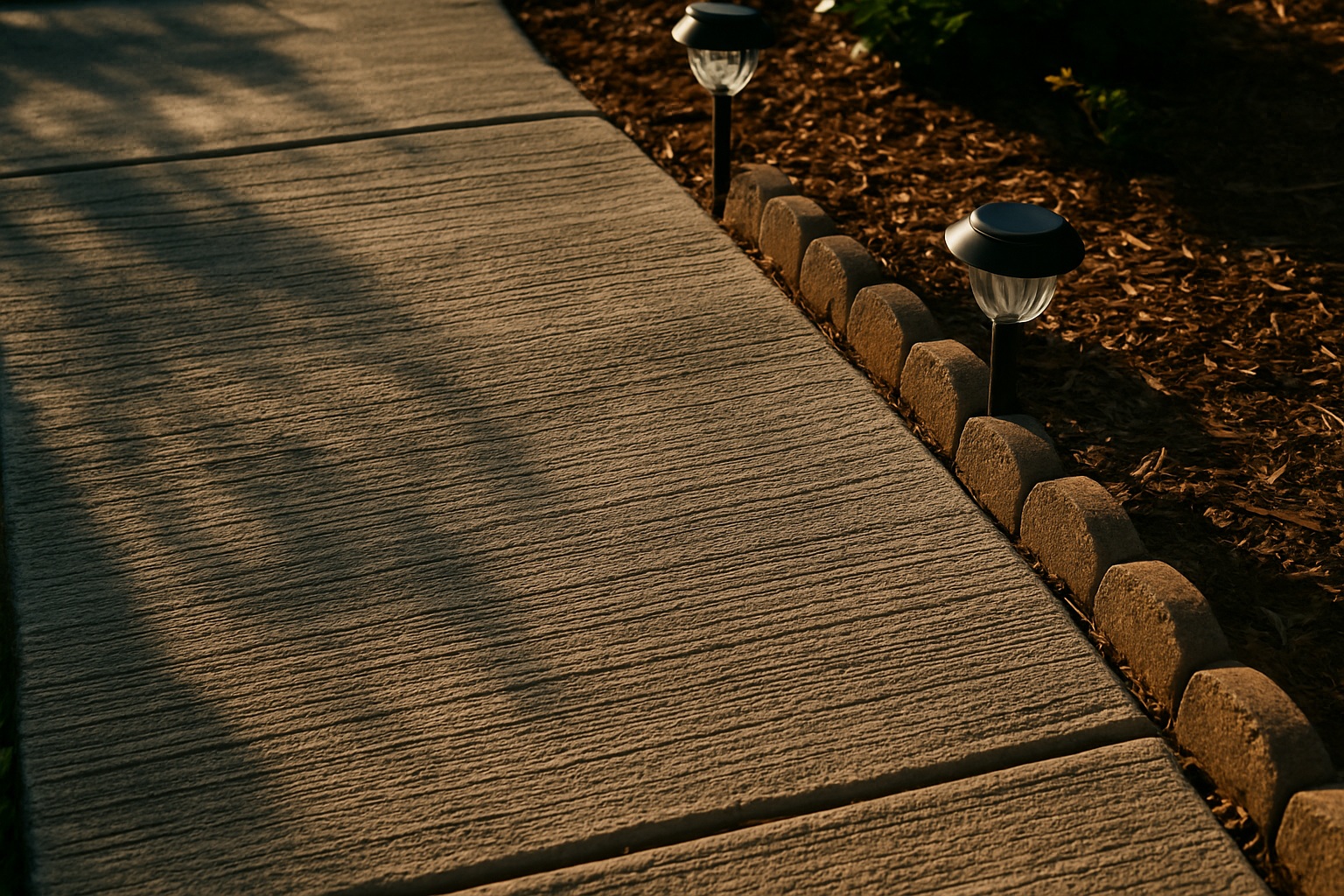 broom-textured concrete path