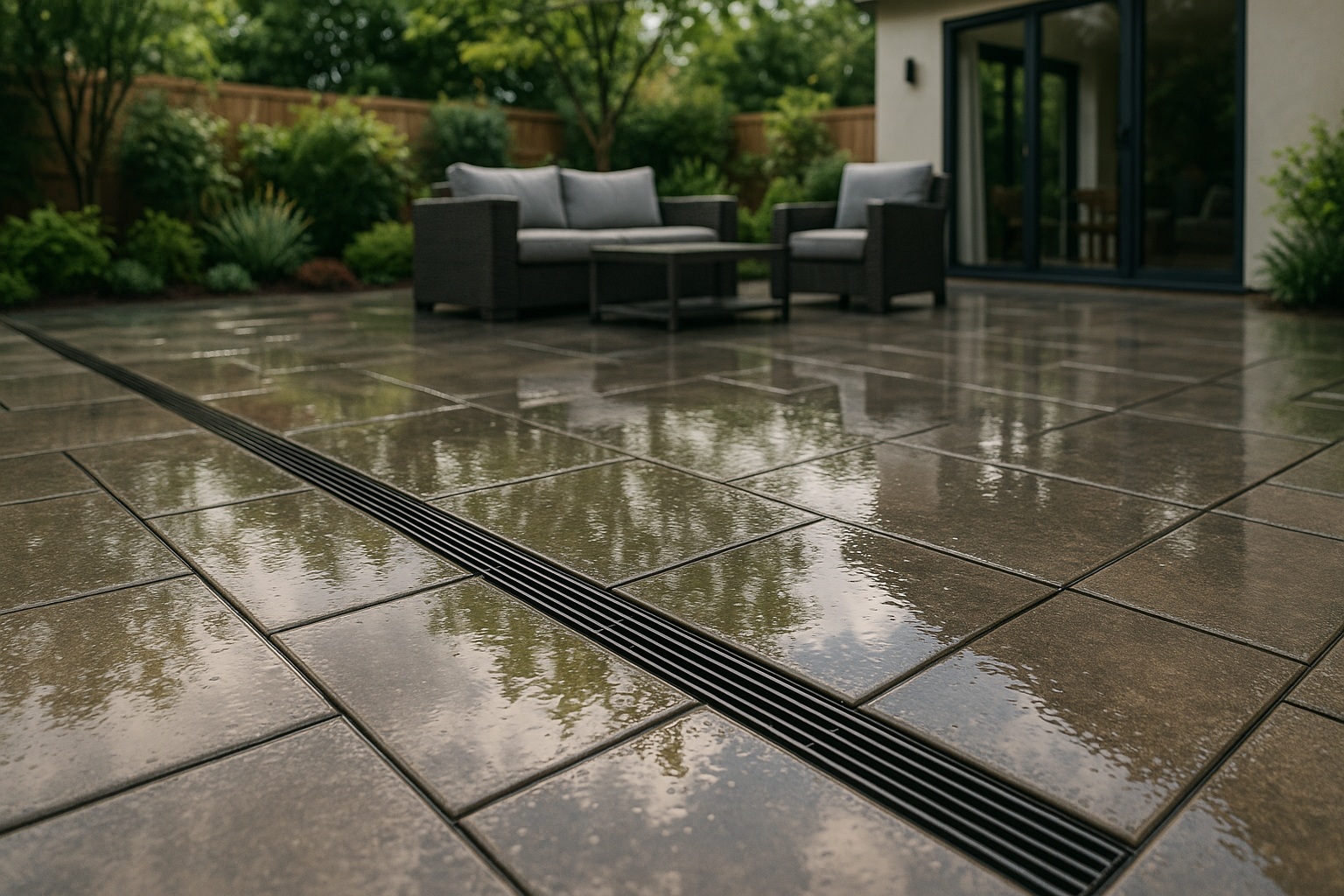 Rain-Kissed Patio Elegance