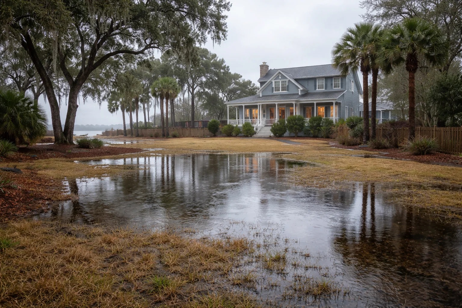 drainage water after rainfall