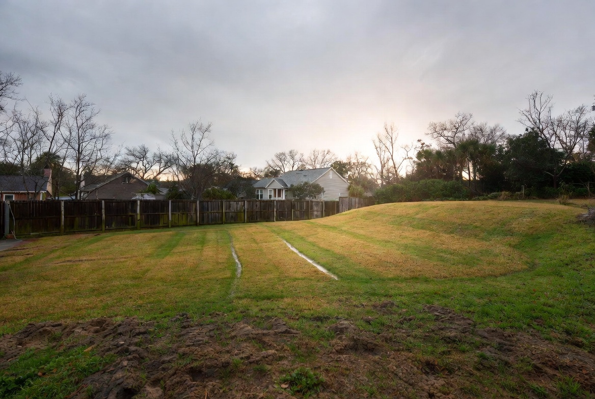lawn with natural water flow