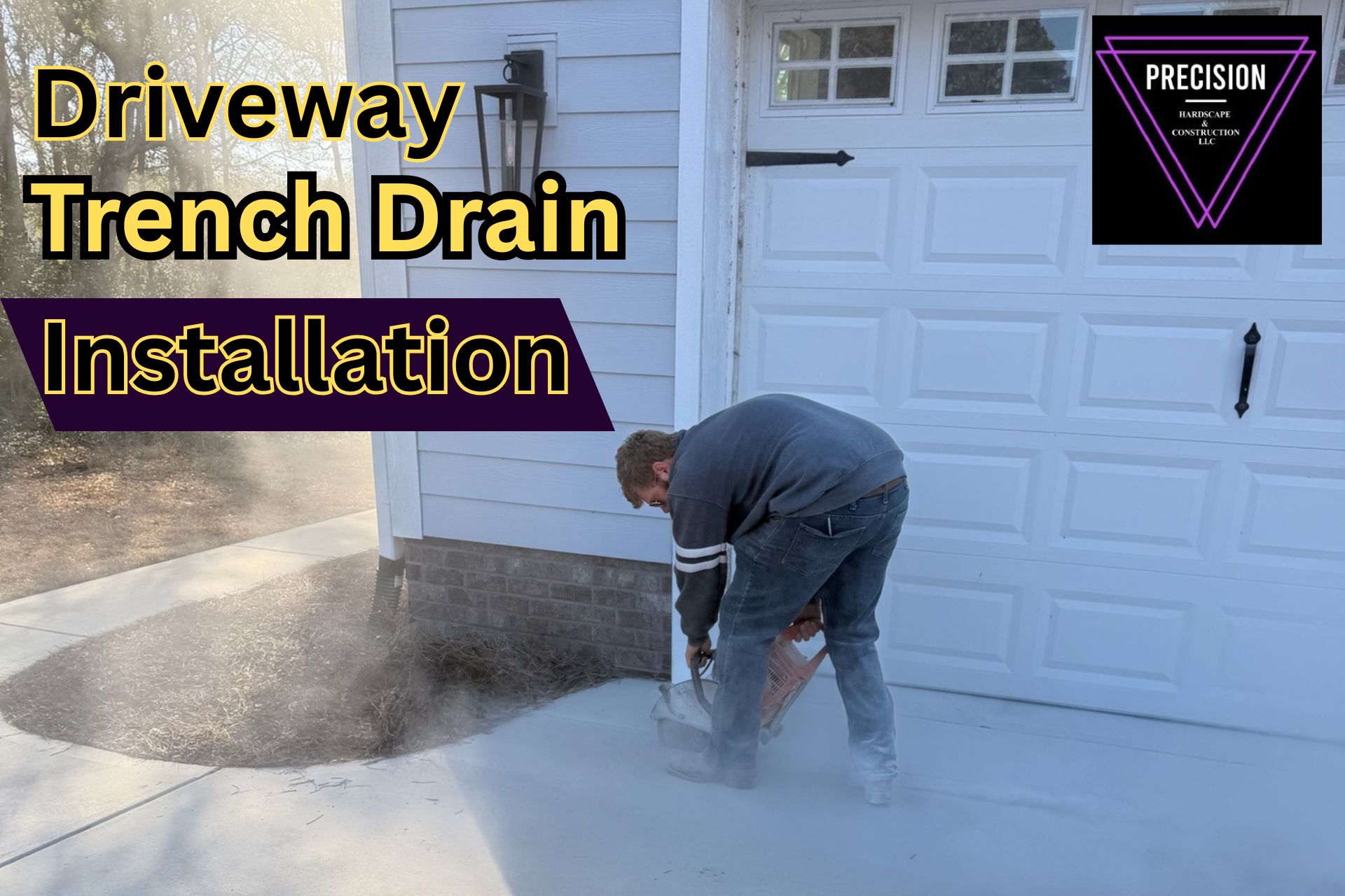 Precision hardscape garage drainage